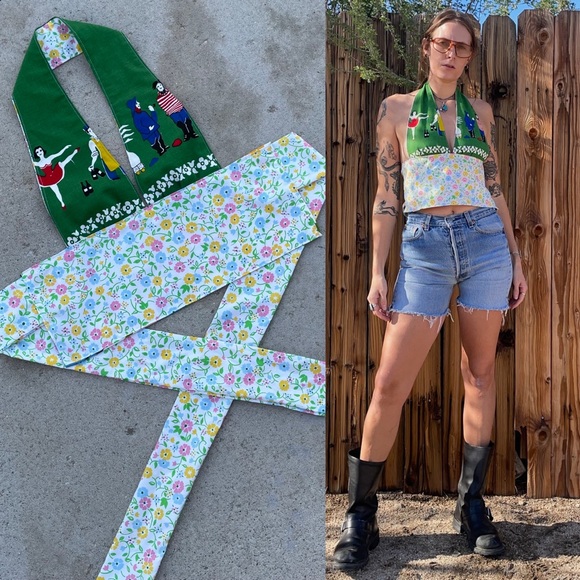 Reversible halter handmade top - Picture 2 of 10